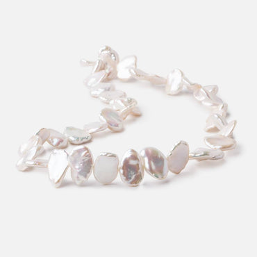 10x12-11x16mm Off White Keshi Freshwater Pearls 15.75 inch 39 pieces AA (ONLINE ORDER ONLY)