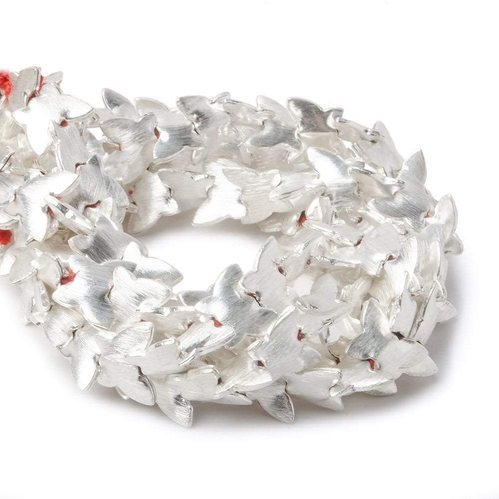 10x12mm Sterling Silver Plated Copper Butterfly Brushed Bead 8 inch 35 pcs (ONLINE ORDER ONLY)
