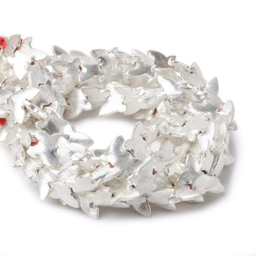 10x12mm Sterling Silver Plated Copper Butterfly Brushed Bead 8 inch 35 pcs (ONLINE ORDER ONLY)