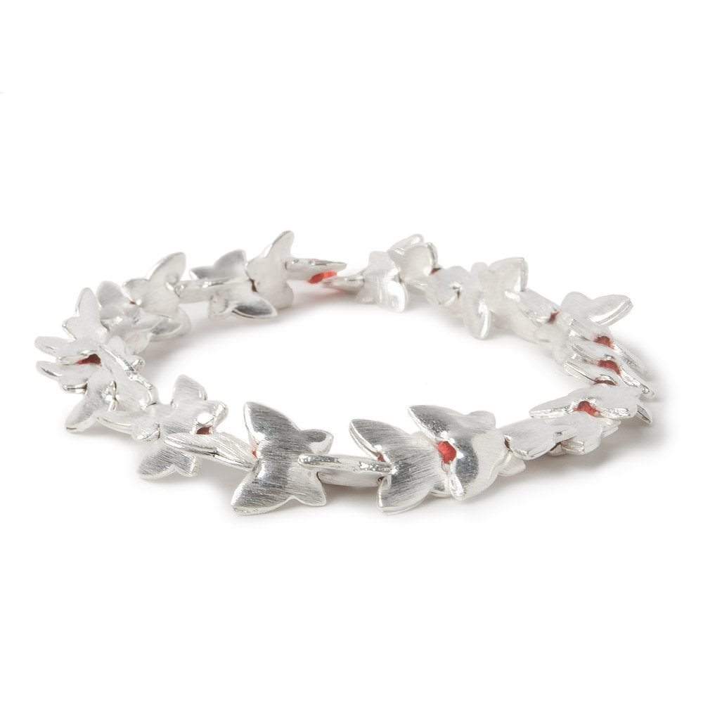 10x12mm Sterling Silver Plated Copper Butterfly Brushed Bead 8 inch 35 pcs (ONLINE ORDER ONLY)