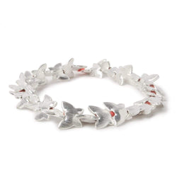 10x12mm Sterling Silver Plated Copper Butterfly Brushed Bead 8 inch 35 pcs (ONLINE ORDER ONLY)