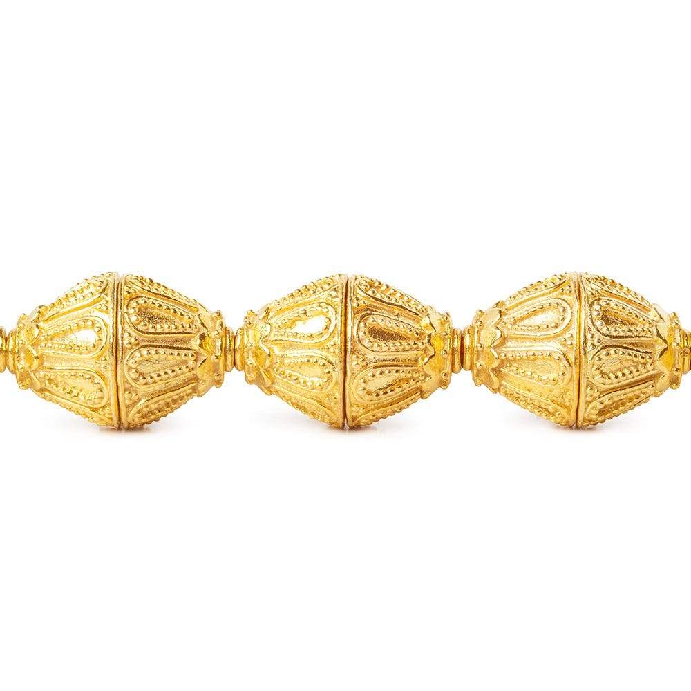 10x14mm 22kt Gold Plated Copper Miligrain Design Bead Cap 8 inch 20 pieces (ONLINE ORDER ONLY)