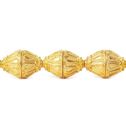 10x14mm 22kt Gold Plated Copper Miligrain Design Bead Cap 8 inch 20 pieces (ONLINE ORDER ONLY)