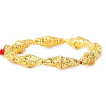 10x14mm 22kt Gold plated Miligrain Cone 8 inch 16 pieces (ONLINE ORDER ONLY)