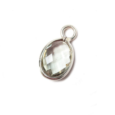 10x14mm Prasiolite Faceted Oval Silver Pendant (ONLINE ORDER ONLY)