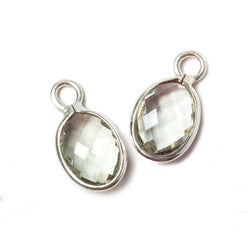 10x14mm Prasiolite Faceted Oval Silver Pendant (ONLINE ORDER ONLY)