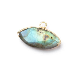 10x19-11x21mm Gold Leafed Labradorite Faceted Marquise 1 Focal Pendant (ONLINE ORDER ONLY)