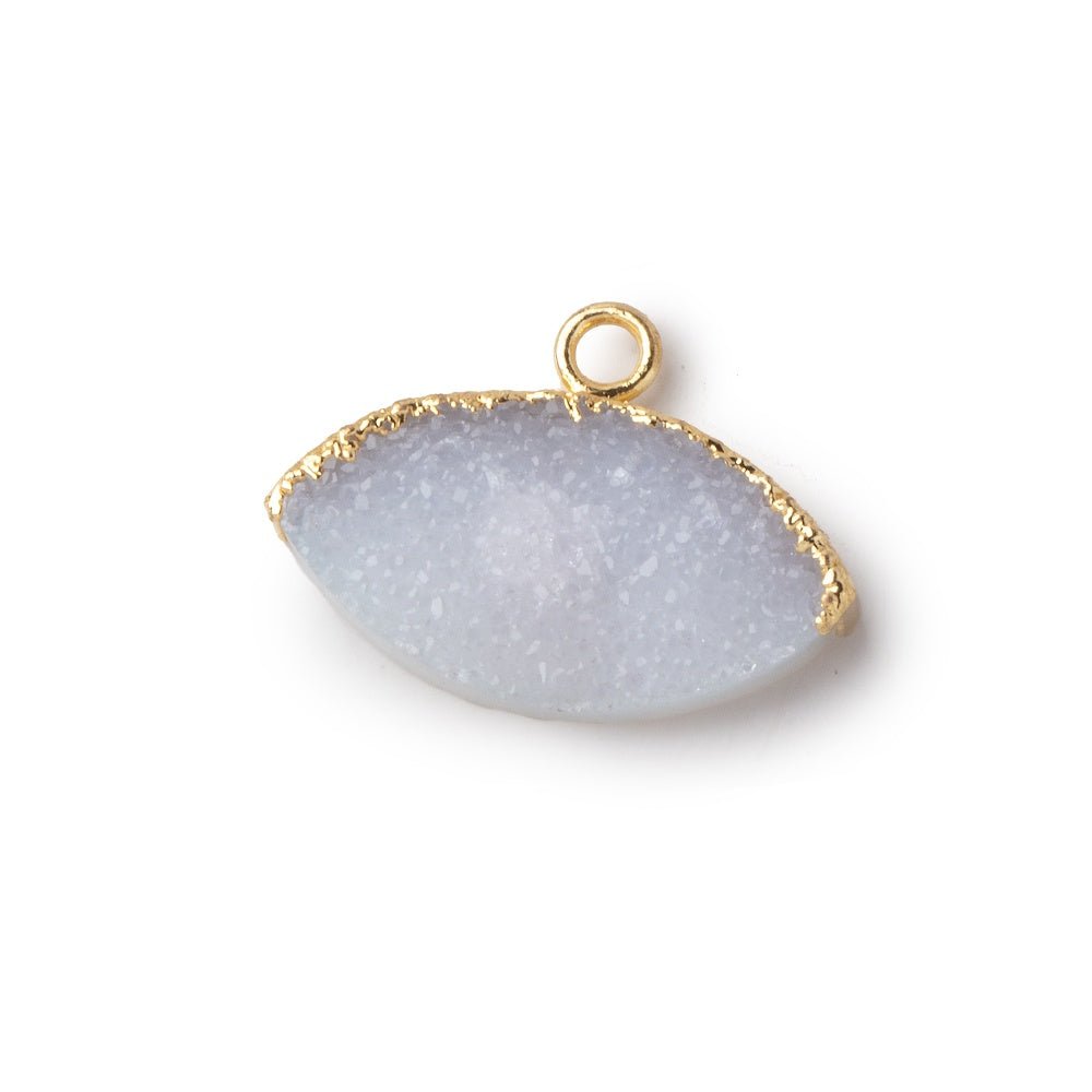 10x19mm Gold Leafed White Drusy Marquise Focal Pendant 1 piece (ONLINE ORDER ONLY)