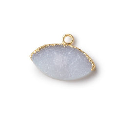 10x19mm Gold Leafed White Drusy Marquise Focal Pendant 1 piece (ONLINE ORDER ONLY)