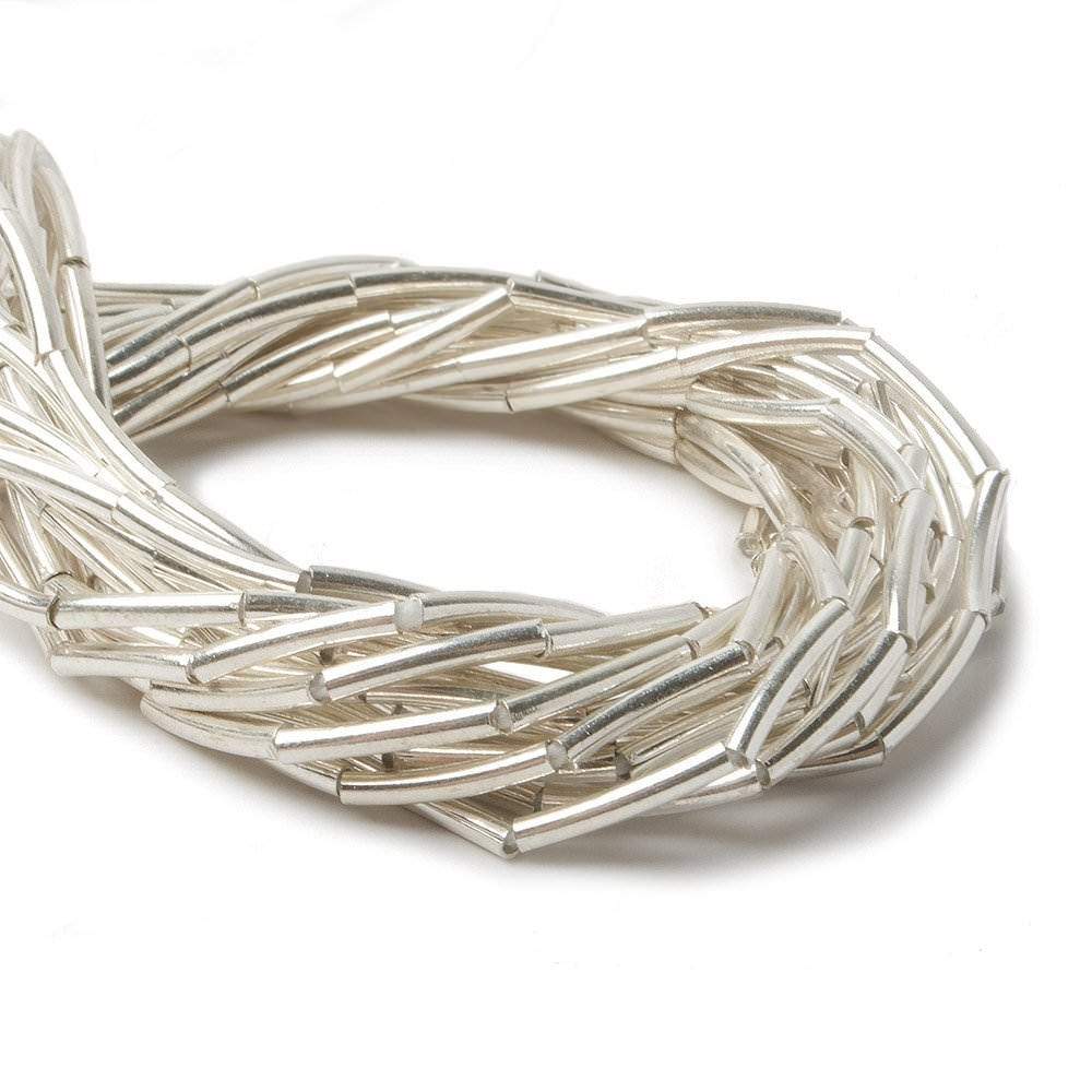 10x2mm Sterling Silver Tube Beads 20 beads 8 inch (ONLINE ORDER ONLY)