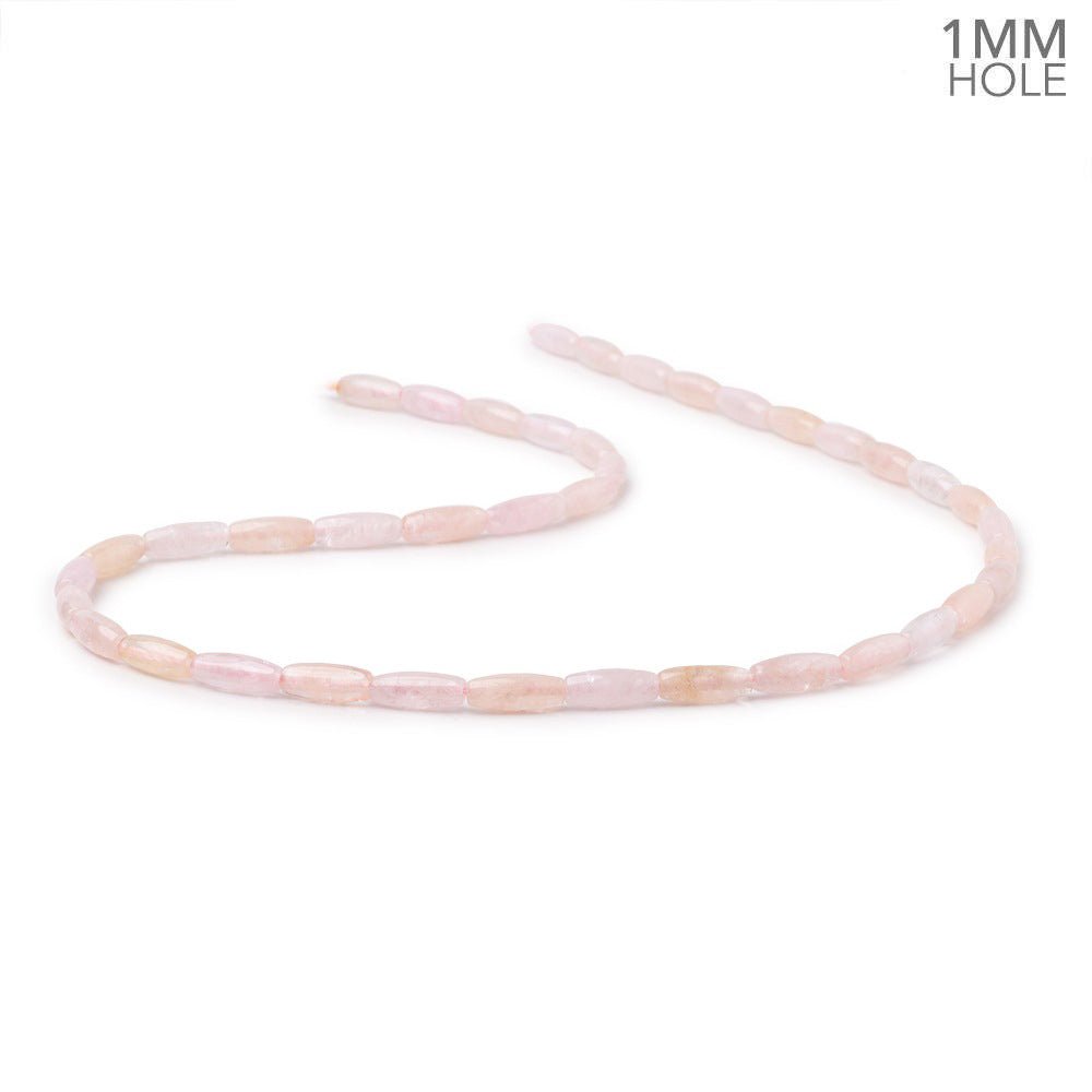 10x4mm Morganite Plain Rice Beads 16 inch 40 pieces 1mm Drill Hole (ONLINE ORDER ONLY)