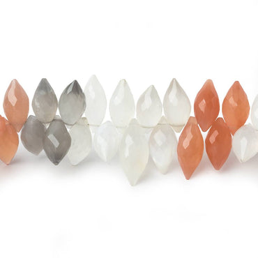 10x5-12x6mm Multi Color Moonstone faceted marquise 8 inch 74 beads AA (ONLINE ORDER ONLY)
