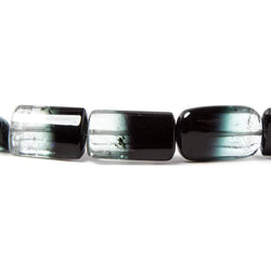 10x5-15x10mm Colorless and Indicolite Tourmaline plain tube 37 beads 18 inch (ONLINE ORDER ONLY)