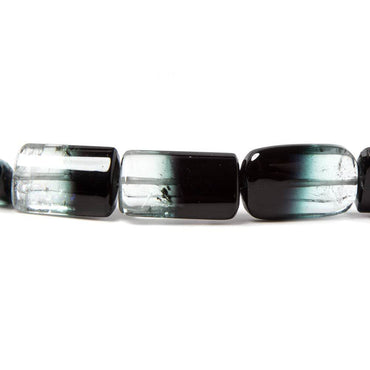 10x5-15x10mm Colorless and Indicolite Tourmaline plain tube 37 beads 18 inch (ONLINE ORDER ONLY)