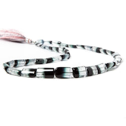 10x5-15x10mm Colorless and Indicolite Tourmaline plain tube 37 beads 18 inch (ONLINE ORDER ONLY)