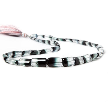 10x5-15x10mm Colorless and Indicolite Tourmaline plain tube 37 beads 18 inch (ONLINE ORDER ONLY)