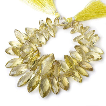 10x5-28x13mm Lemon Quartz top drilled Faceted Marquise beads 9 inch 62 pieces AAA (ONLINE ORDER ONLY)