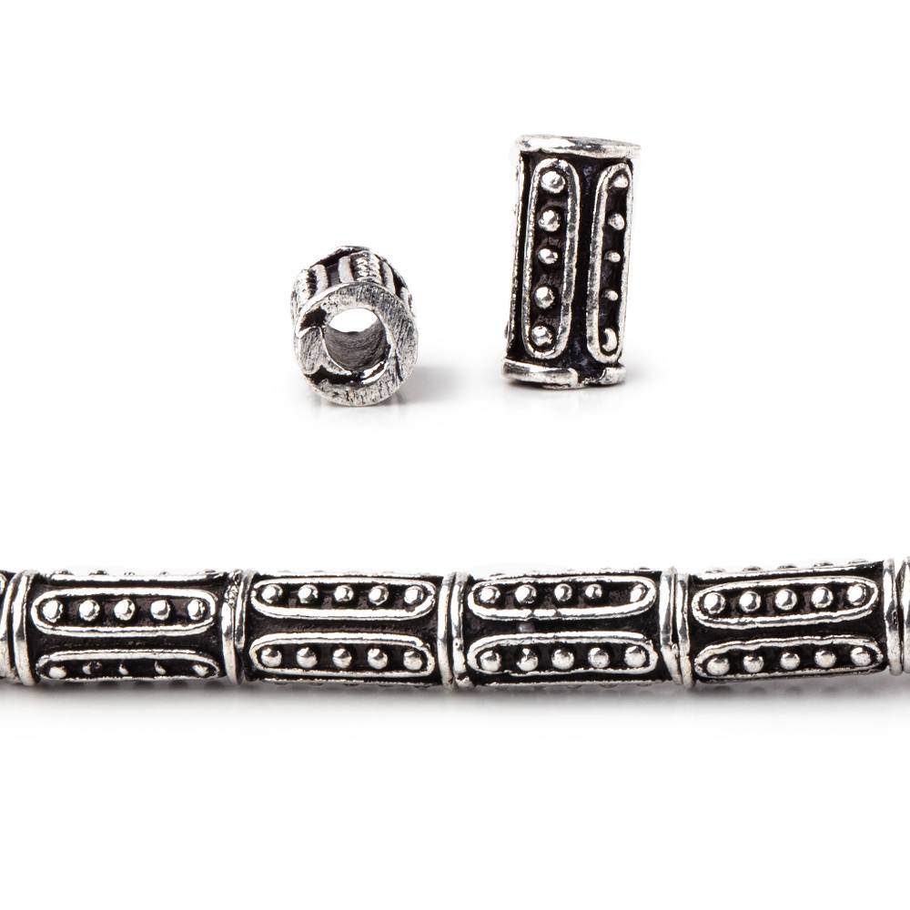 10x5mm Dotted Oval Design Tube Beads 8 inch 21 pieces (ONLINE ORDER ONLY)