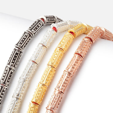 10x5mm Dotted Oval Design Tube Beads 8 inch 21 pieces (ONLINE ORDER ONLY)