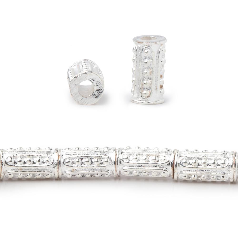 10x5mm Dotted Oval Design Tube Beads 8 inch 21 pieces (ONLINE ORDER ONLY)