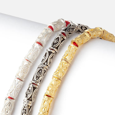 10x5mm Double Marquise Design Tube Beads 8 inch 20 pieces (ONLINE ORDER ONLY)