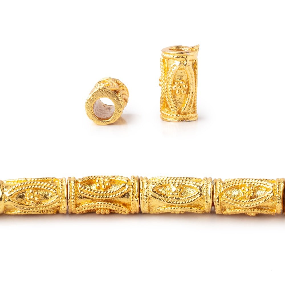 10x5mm Double Marquise Design Tube Beads 8 inch 20 pieces (ONLINE ORDER ONLY)