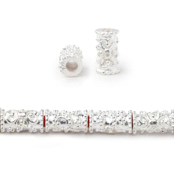 10x5mm Floral Design Tube Beads 8 inch 21 pieces (ONLINE ORDER ONLY)