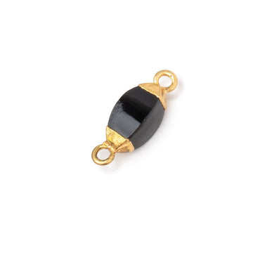 10x5mm Gold Leafed Black Onyx 4 sided Marquise Connector 1 piece (ONLINE ORDER ONLY)