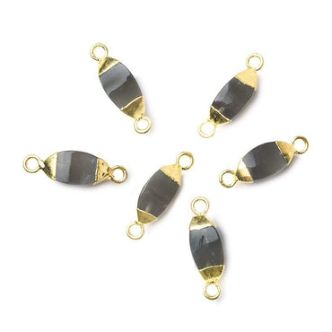 10x5mm Gold Leafed Chocolate Moonstone 4 sided Marquise Connector 1 piece (ONLINE ORDER ONLY)