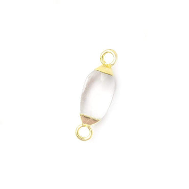 10x5mm Gold Leafed Crystal Quartz 4 sided Marquise Connector 1 piece (ONLINE ORDER ONLY)