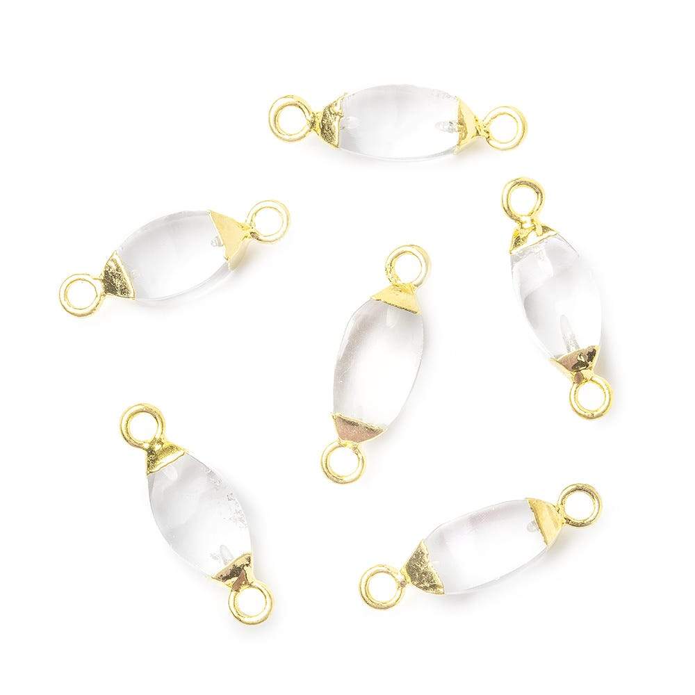 10x5mm Gold Leafed Crystal Quartz 4 sided Marquise Connector 1 piece (ONLINE ORDER ONLY)