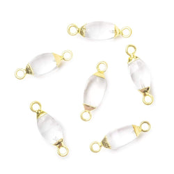 10x5mm Gold Leafed Crystal Quartz 4 sided Marquise Connector 1 piece (ONLINE ORDER ONLY)