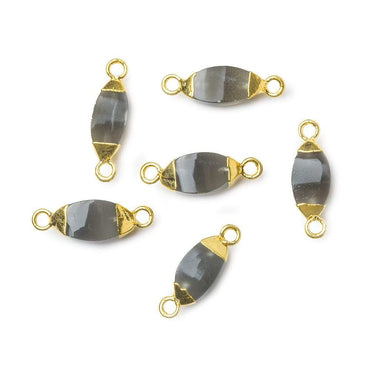 10x5mm Gold Leafed Platinum Moonstone 4 sided Marquise Connector 1 piece (ONLINE ORDER ONLY)