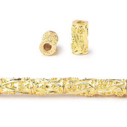 10x5mm Heart & Paisley Design Tube Beads 8 inch 20 pieces (ONLINE ORDER ONLY)