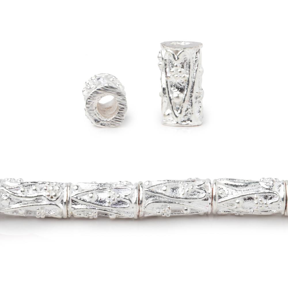 10x5mm Heart & Paisley Design Tube Beads 8 inch 20 pieces (ONLINE ORDER ONLY)