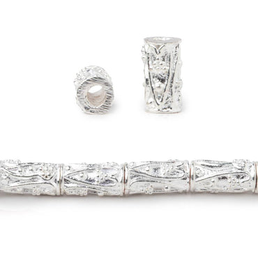 10x5mm Heart & Paisley Design Tube Beads 8 inch 20 pieces (ONLINE ORDER ONLY)