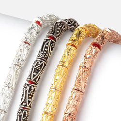 10x5mm Heart & Paisley Design Tube Beads 8 inch 20 pieces (ONLINE ORDER ONLY)