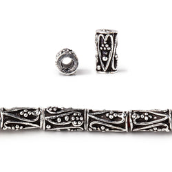 10x5mm Heart & Paisley Design Tube Beads 8 inch 20 pieces (ONLINE ORDER ONLY)