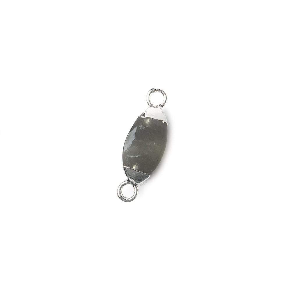 10x5mm Silver Leafed Chocolate Moonstone 4 sided Marquise Connector 1 piece (ONLINE ORDER ONLY)