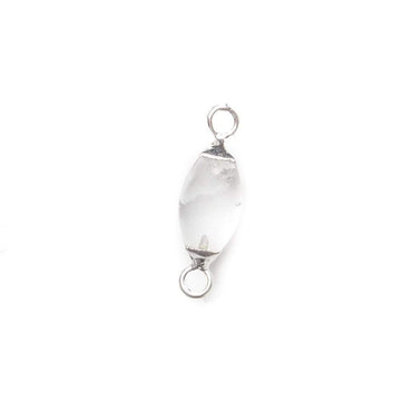 10x5mm Silver Leafed Crystal Quartz 4 sided Marquise Connector 1 piece (ONLINE ORDER ONLY)