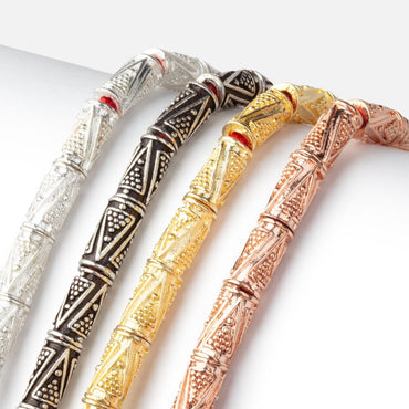 10x5mm Triangle Design Tube Beads 8 inch 21 pieces (ONLINE ORDER ONLY)