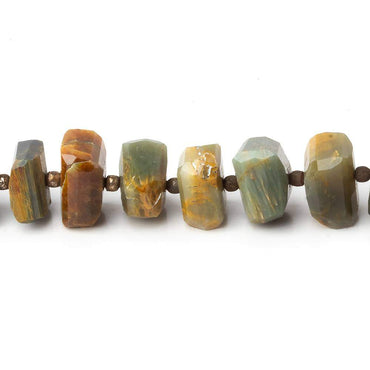 10x6-11x6mm Cat's Eye Green Quartz Center Drilled Nuggets 8 inch 26 pcs AA (ONLINE ORDER ONLY)