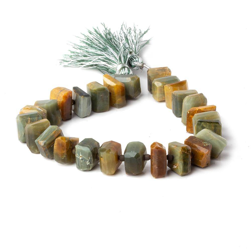 10x6-11x6mm Cat's Eye Green Quartz Center Drilled Nuggets 8 inch 26 pcs AA (ONLINE ORDER ONLY)