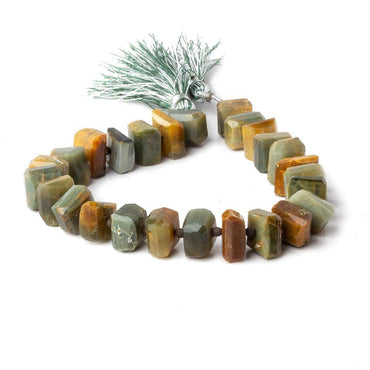 10x6-11x6mm Cat's Eye Green Quartz Center Drilled Nuggets 8 inch 26 pcs AA (ONLINE ORDER ONLY)