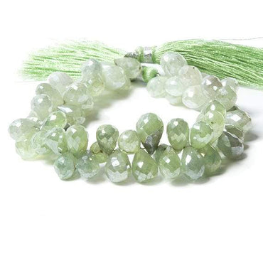 10x6-13x8mm Mystic Prehnite Tear Drop Beads 8 inch 68 pieces (ONLINE ORDER ONLY)