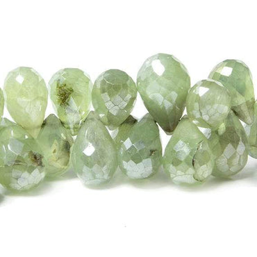 10x6-13x8mm Mystic Prehnite Tear Drop Beads 8 inch 68 pieces (ONLINE ORDER ONLY)