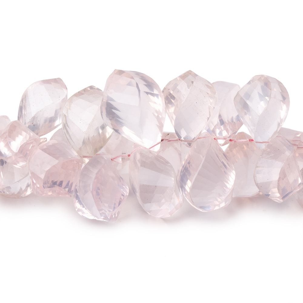 10x6-17x9mm Rose Quartz Top Drilled Twist beads 9 inch 82 pieces (ONLINE ORDER ONLY)