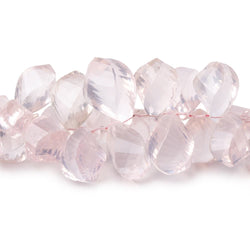 10x6-17x9mm Rose Quartz Top Drilled Twist beads 9 inch 82 pieces (ONLINE ORDER ONLY)