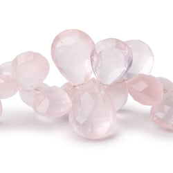 10x6-20x14mm Rose Quartz Faceted Pear Beads 8 inch 54 pieces AA (ONLINE ORDER ONLY)