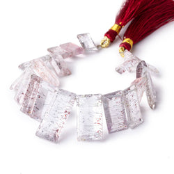 10x6-23x11mm Moss Amethyst Pavilion Faceted Rectangles 6 inch 21 beads (ONLINE ORDER ONLY)